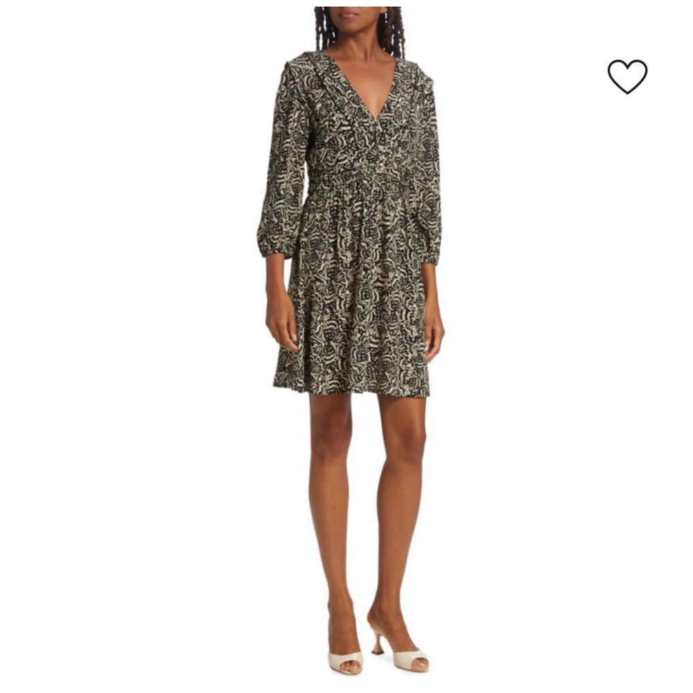 BA&SH Black and White Patterned Dress